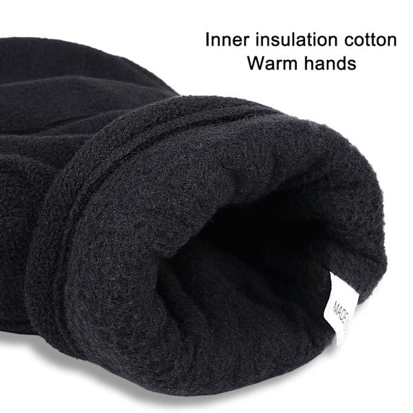 Vintervarma halvfingerhandskar Vantar med cover Fleece konvertibla fingerlösa handskar Thermal för flicka M