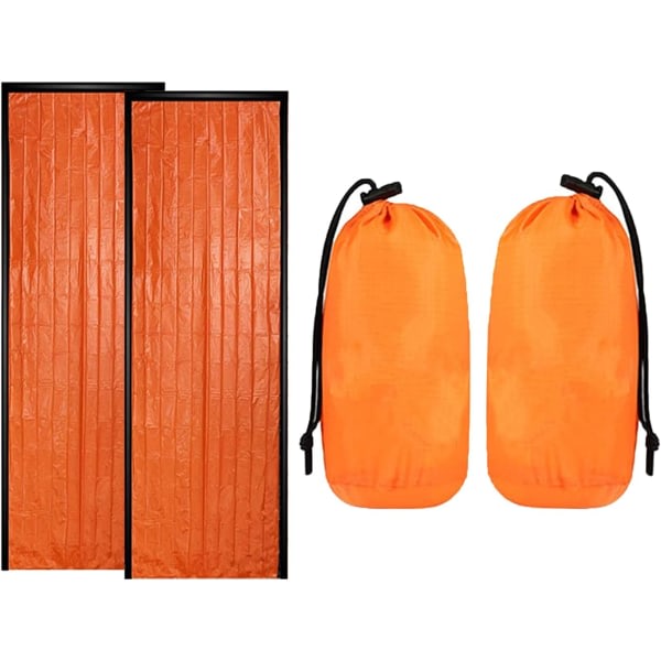 Nödsovsäck, 2-pack Överlevnadssovsäck, Lätt Vattentät Bivy-väska