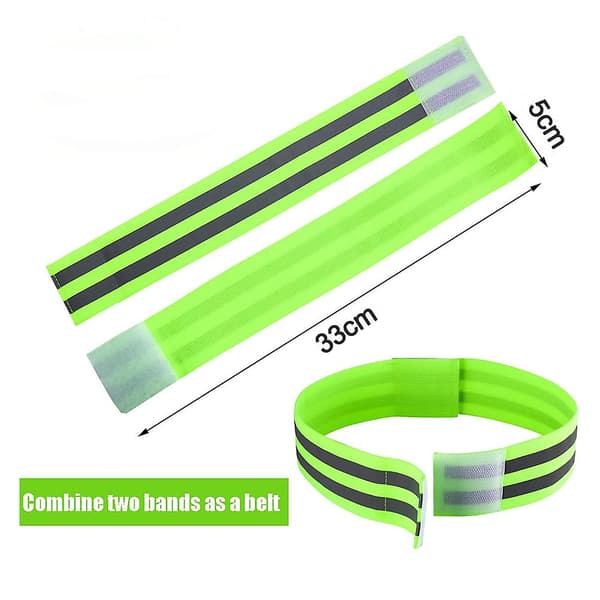 4 Reflexband för armar, vrister, ben och handleder green