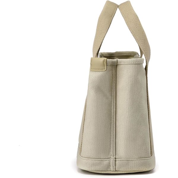 Modecanvasväska, tygväska förvaringsväska Handväska med flera fickor Handväska med stor kapacitet Handväska med flera fickor för resor khaki