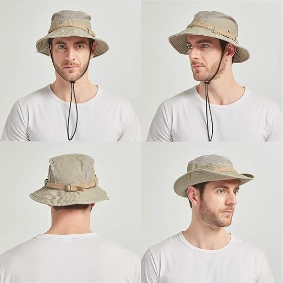 Solhatt Herr Dam Bomull Vikbar Anti UV Utomhus Bucket Hat Tra