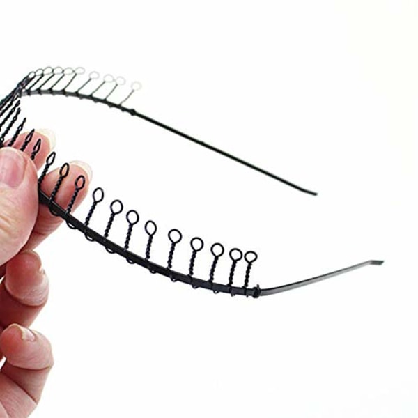 9 st unisex hårband för män Kvinnor Metal Pannband Vårvågigt hårband Sport Hårbåge Halkfri huvudbonader Håraccessoarer (svart)