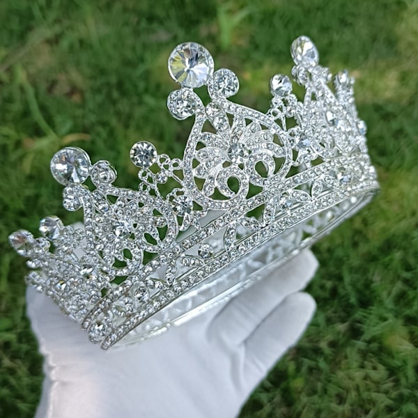 Kristallkrona Brud Drottningkrona SILVER silver
