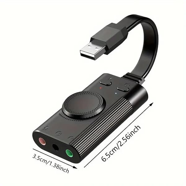 USB-ljudadapter, USB-ljudkort, externt ljudkort med volymkontroll
