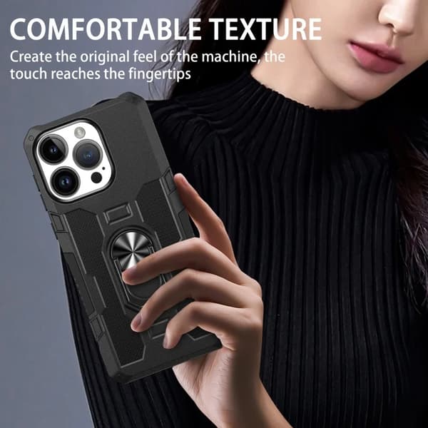 Stöttåligt Telefonskal För iPhone 15 Pro Max Plus Med Magnetisk Ringhållare iPhone15Promax Beige