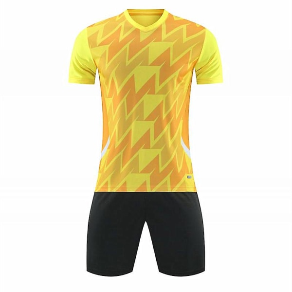 Nytt mode fotbollströjor set för vuxna och barn fotboll T-shirt och shorts Pojkar Futbol träningsdräkter Löpsportkläder 2XL Yellow(77696)