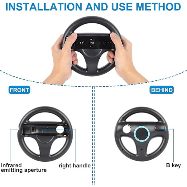Ratt för Wii-kontroll, 2 st Racing Wheel