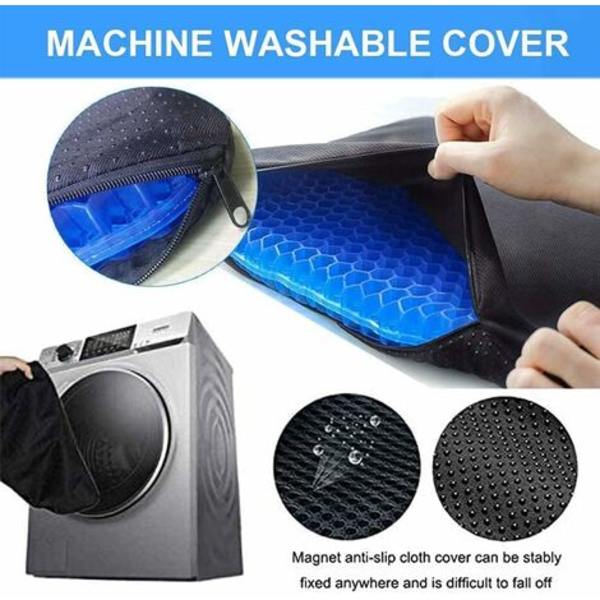 Minnesskum Sittdyna, Gel Kudde, Ortopedisk Ergonomisk Stolsdyna för kontor, bil, Anti-Decubitus Coccyx Kudde (Blå)