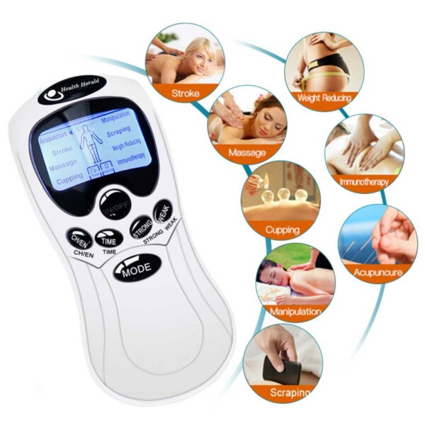 EMS Tens Massage Stela Muskler Elektronisk Muskelstimulator vit