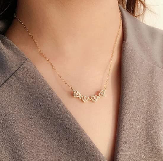 Halsband med vikbart fyrklöverhänge (guld)