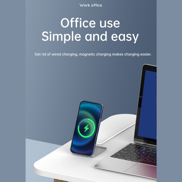 Aluminium 15W Trådlös Laddare Skrivbordsstation Trådlös Laddningsställ Hållare för telefon 12 13 Pro Max Telefonladdare