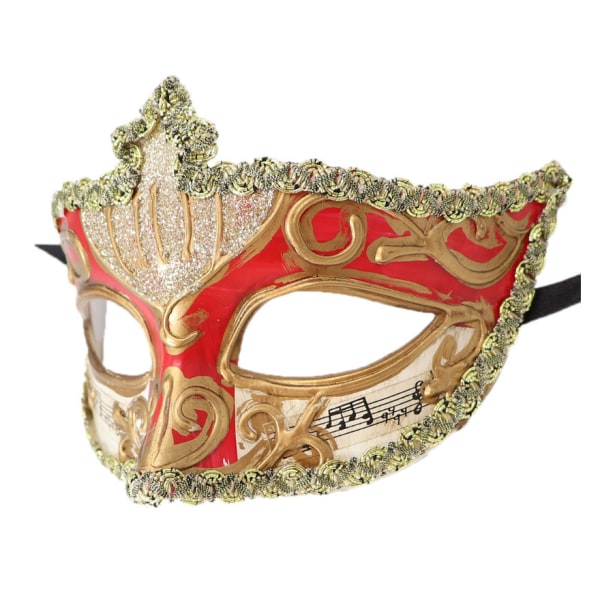Maskeradmask för män Vintage venetiansk Mardi Gras-mask red