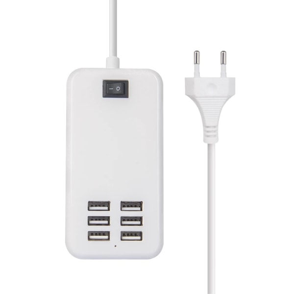 Drivna USB-hubbar, aluminium 6-portar USB-ström med extern