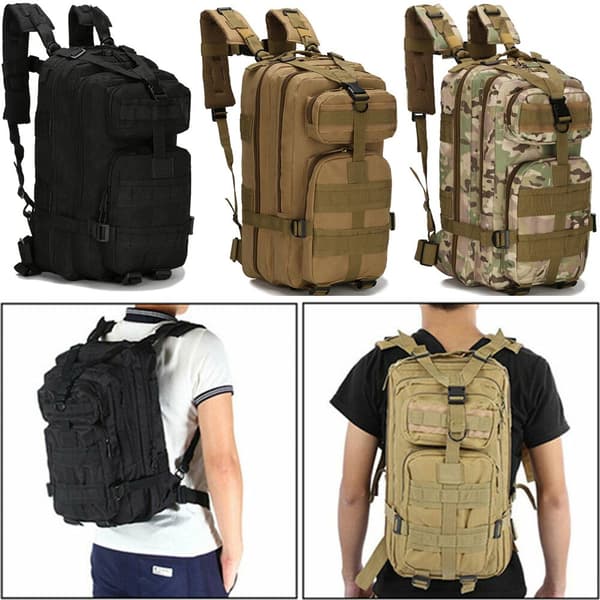 Militär Taktisk Armé Ryggsäck Utomhusväska 30L black