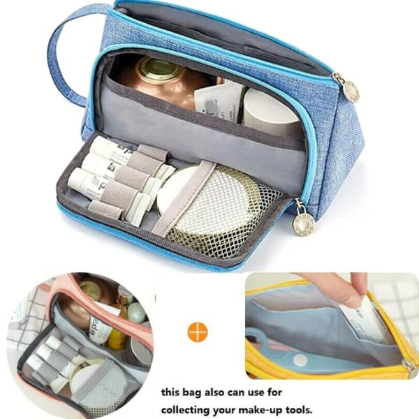 Stort Pennfodral Case Väska Makeup Kosmetiska Väskor Organizer Rutig 21x11,5cm