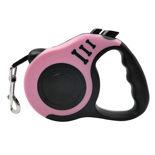 Hundkoppel Husdjurskoppel Indragbart Träningskoppel Långt Max 30 kg Utdragbart 5M Pink