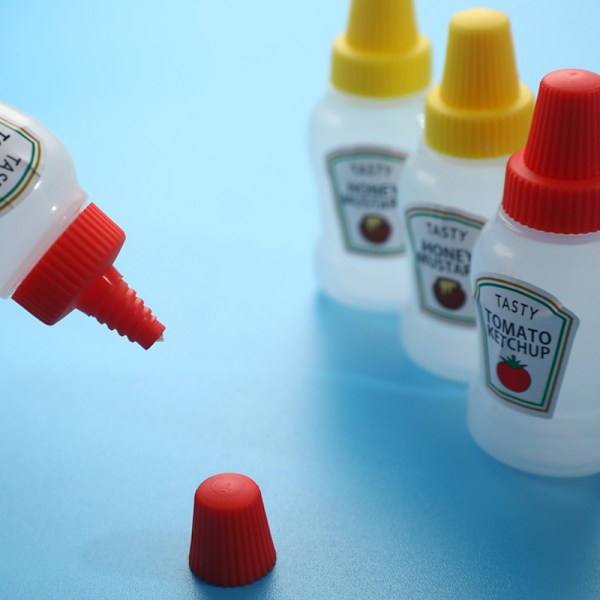 4 st 25 ml mini tomatketchup flaska bärbar sås salladsklänning