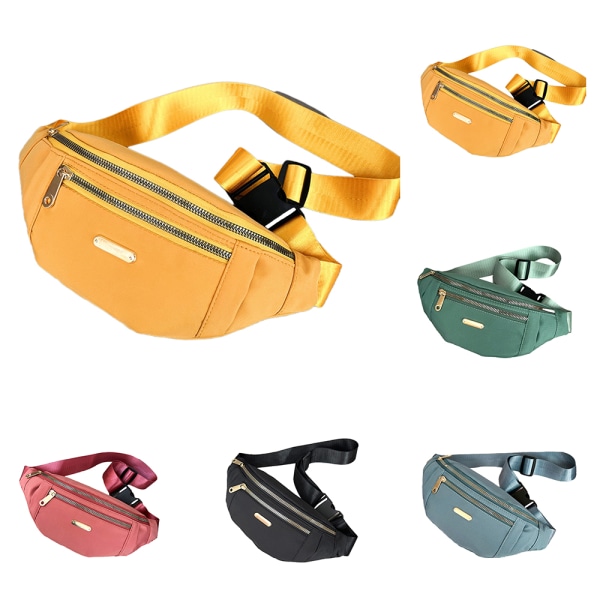 Dam Dragkedja Midjeväska Fanny Pack Pengar Bälte Plånbok Fick Bumbag Resa Sport Yellow