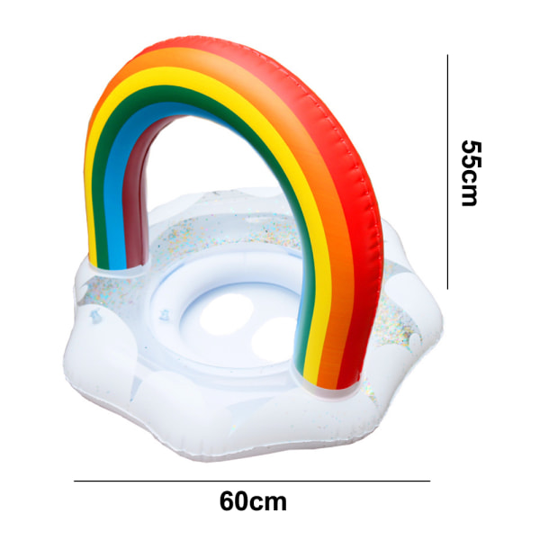 Rainbow Uppblåsbar Simring Float Simring för barnpool