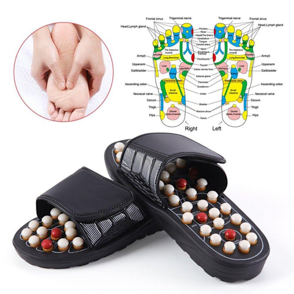 Unisex Akupressurtofflor Halkfria Reflexologi Massage Skor för Hemmet 44 45