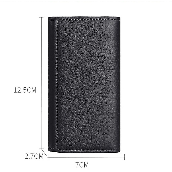 Unisex Premium Äkta Läder Bilnyckelhållare Väska Nyckelring Fodral Case Dragkedja