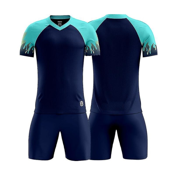 New Trend Fotbollströja för män Fotbollsträningsdräkter Sportkläder Blå D8860 4XL