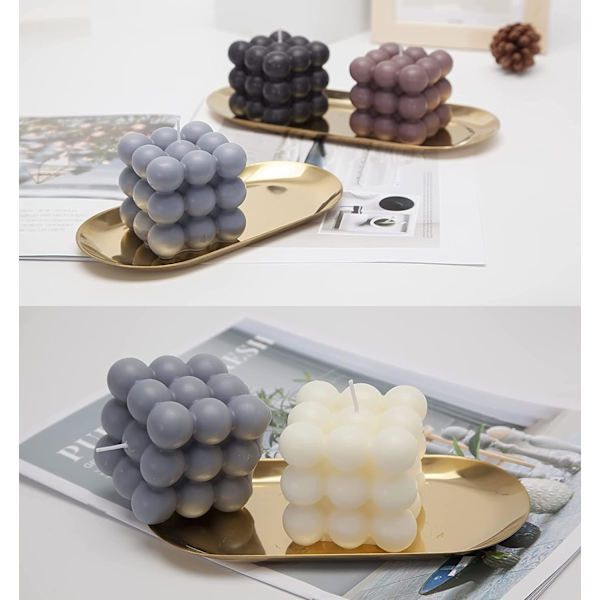 6-hålig silikonform i 3D-bubbeldesign för ljus, form