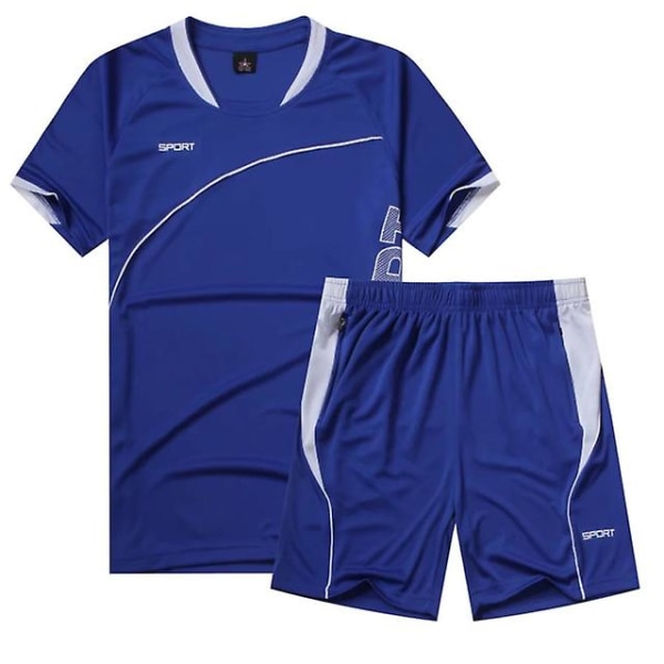 Jwl- Sportkläder Sommarlöparset Gymkläder Träning Basket Fotboll Träning Jogging Löpardräkt 2 st Maratonkläder 5XL blue