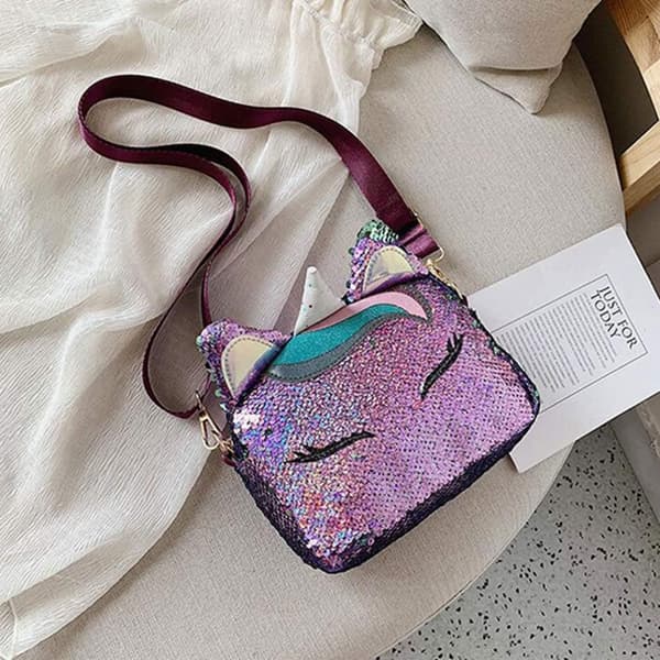 Crossbody-väska Enhörning Paljetter Mini Handväskor Flippy Glitter