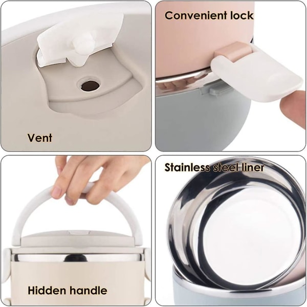 Lunchbox 3 lager Stapelbara Läckagesäkra Termiska Bento-lådor