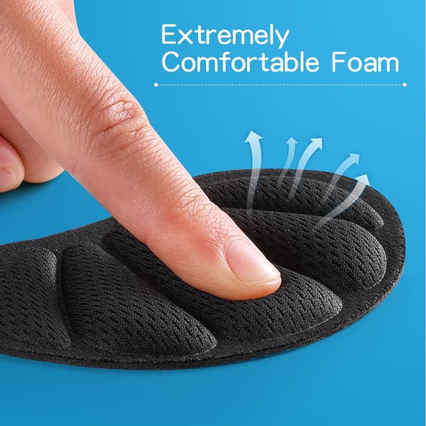 4 st hälkuddar & 4 st självhäftande fotdynor Black