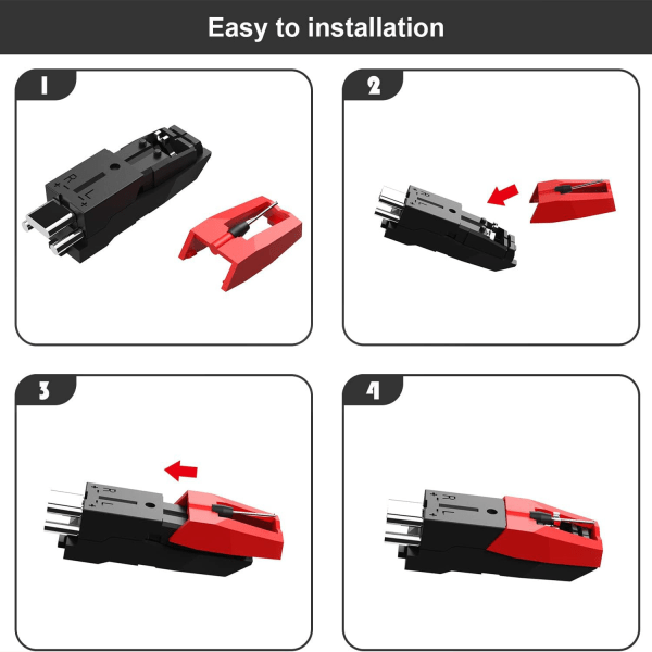 4st Ersättningsnål för skivspelare röd