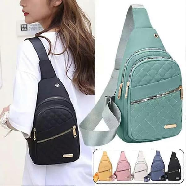 Stöldskydd Slingväskor för Kvinnor Lättvikts Ryggsäckar Crossbody Väskor Bröstväska Utomhusryggsäck White
