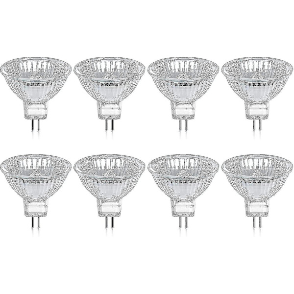 Paket med 8 halogenlampor Gu5.3 Mr16 35w 12v Dimbara - varmvit 2800k, 400 lumen