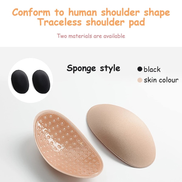 2 par silikon självhäftande axelvaddar, osynliga axelvaddar (beige)