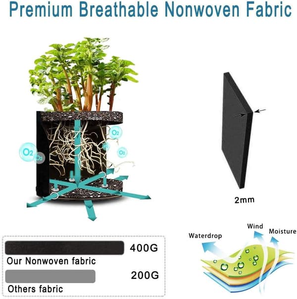 1 odlingspåse, 7 gallon förtjockad planteringsväska, potatisgrönsaker
