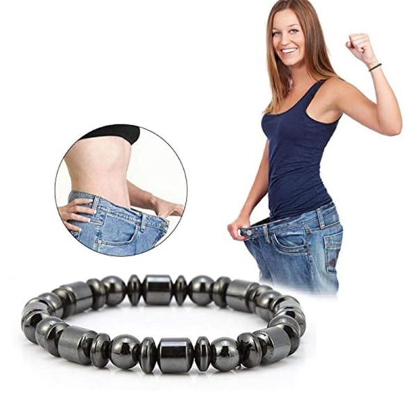 Smalt pärlarmband för män med svart gallstenstemperament Magnetiskt geometriskt elastiskt armband