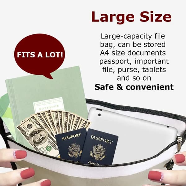 Brandsäker dokumentpåse 1 STK | Brandsäker Vattentät Case Cover Påse Behållare för A4-dokument, Vit, 38*28cm