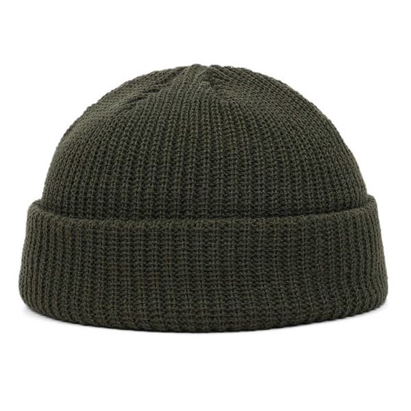 Grön Sotarmössa Vintermössa Ribbstickad Mössa Fiskarmössa Grön