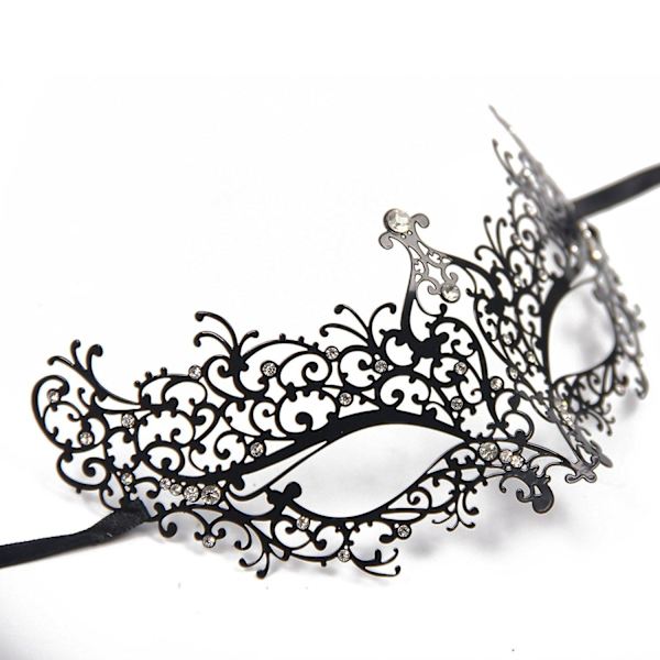 Maskeradmask venetianska masker, metallmaskeradmask för kvinnor Laserskuret fest dam maskeradmask