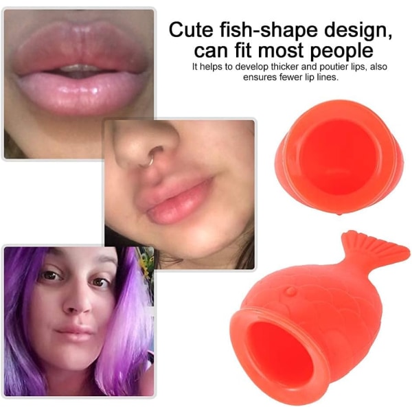 Lip Plumper, portabelt läppplumperinstrument av silikon i handstorlek, fiskformad läppförstärkare för dagligen att få en sexig LipLip Plumper