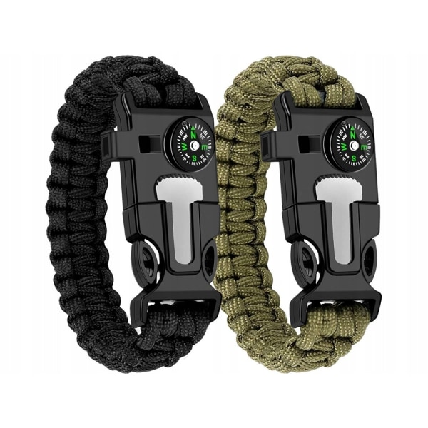 2-pack 5-i-1 Överlevnadsarmband