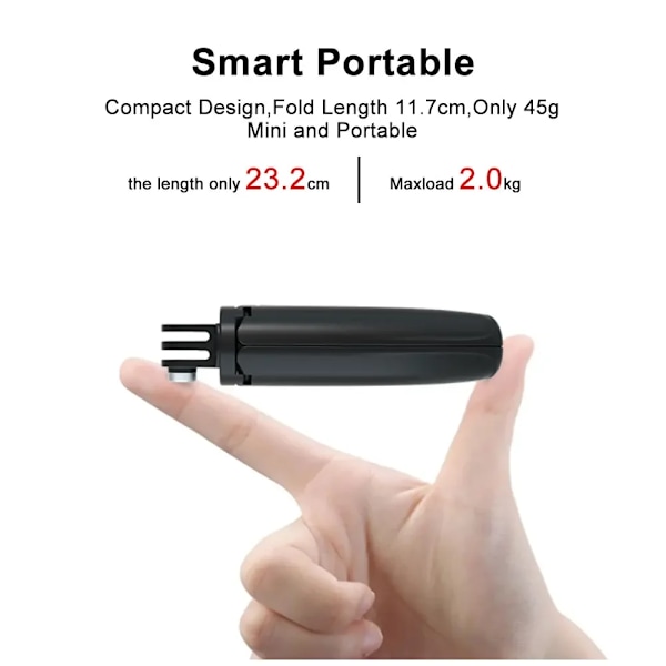 Fällbart stativ, bärbart stativ och monopod för sportkamera och mobiltelefon
