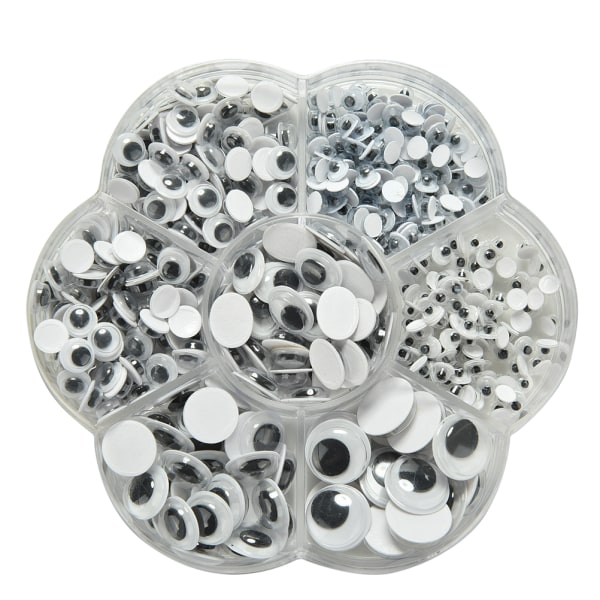 500 st Wiggly Googly Eyes Plast Rörlig Svart Joggle Scrapb