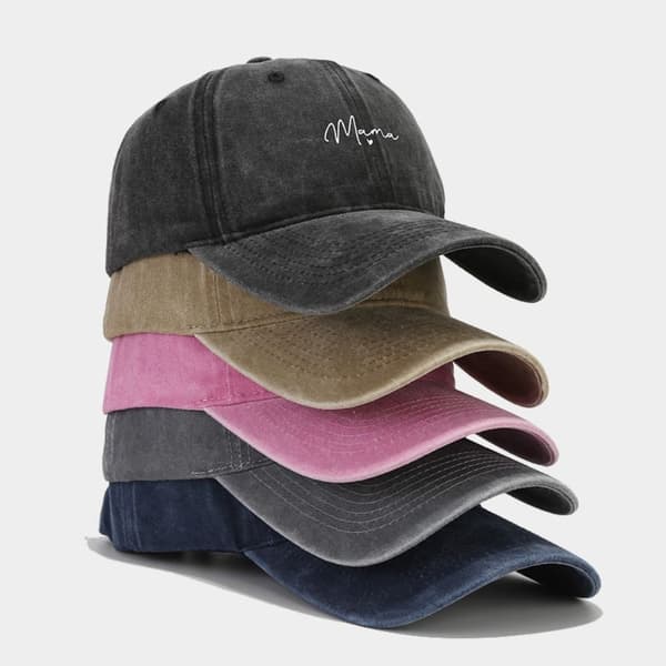 Mamma brev broderad keps Unisex baseballkepsar beige