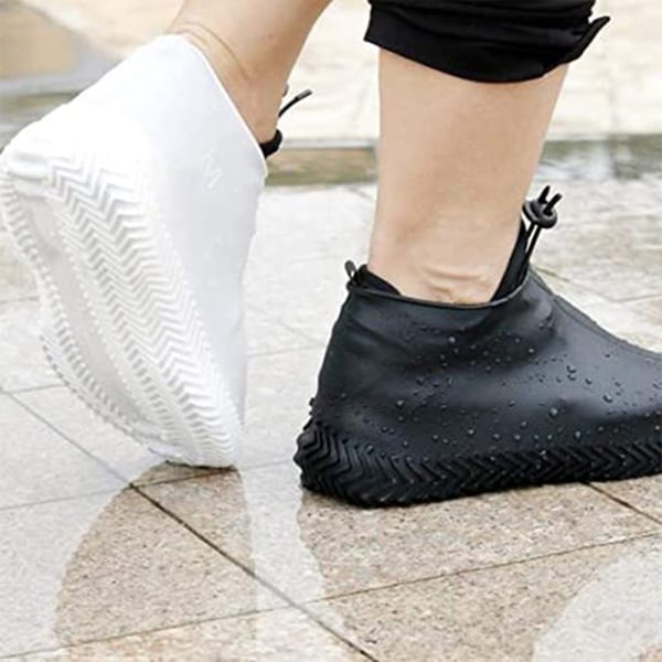 Vattentäta skoöverdrag Silikon Regnskoöverdrag Gummiskor L Black