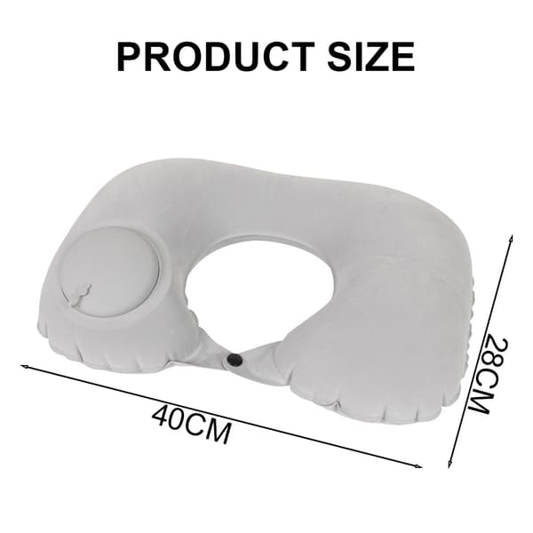 Flerfärgad tryckbar reseuppblåsbar U-formad kudde light gray