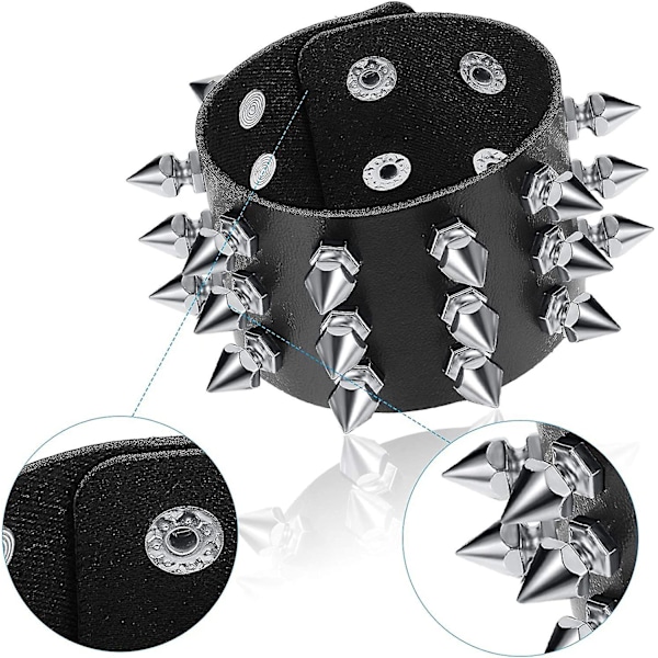 6 st Punk Nitar Armband Läder Nitar Armband Manschett