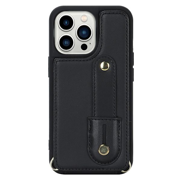 Armbandskal med kortfack för iPhone 13 Pro Max - PU-läder + TPU Black
