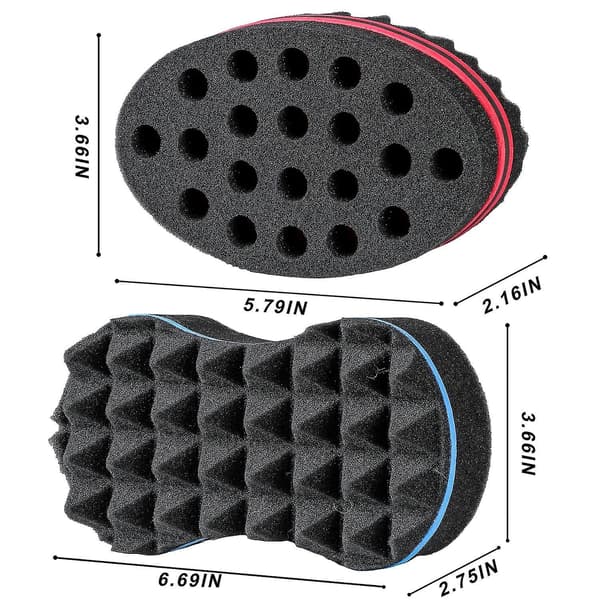3-pack, lockborste svamp för hår män kvinnor, twist svamp för afro lockar